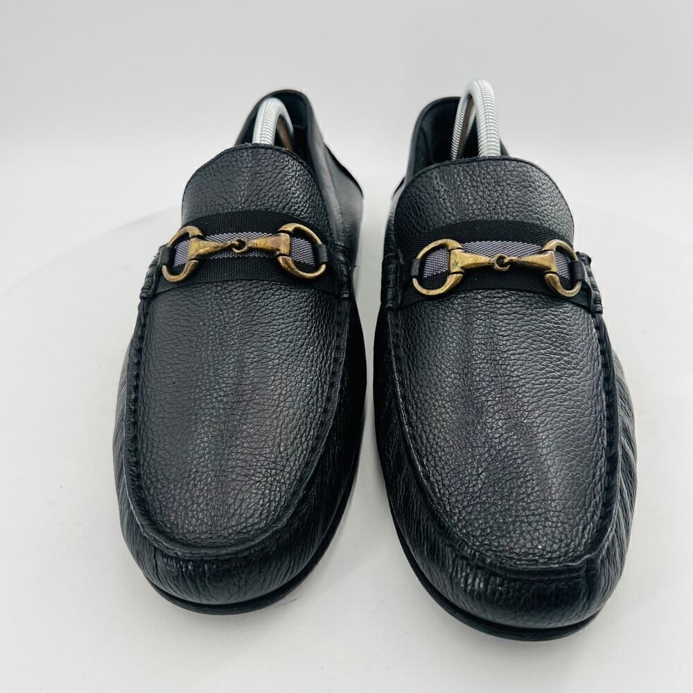 Giorgio Brutini Brasilla Men’s Black Milled Leather Horsebit Loafers Size 11M - Picture 2 of 14